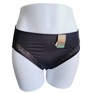 Vintage Vanity Fair Original Skin Hi-Cut Panty 13028 Black Sz 6/Med Discontinued